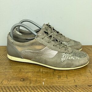 Ecco Shoes Womens 7‎ 7.5 38 Brown Leather Low Top Casual Comfort Sneakers